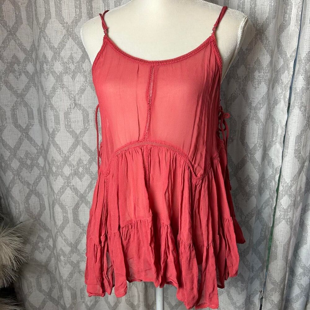 Forever-21 Women's Red and Pink Vest